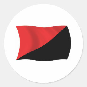 Anarcho-Syndikalismus-Flag-Aufkleber Runder Aufkleber