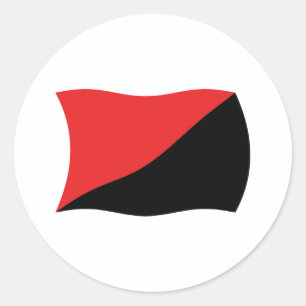 Anarcho-Syndikalismus-Flag-Aufkleber Runder Aufkleber