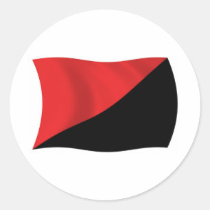 Anarcho-Syndikalismus-Flag-Aufkleber Runder Aufkleber
