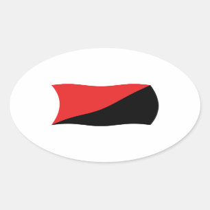 Anarcho-Syndikalismus-Flaggen-Aufkleber Ovaler Aufkleber