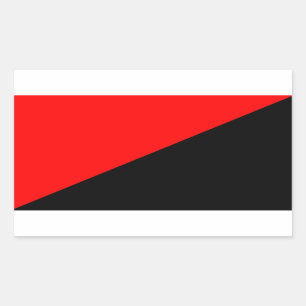 Anarcho-Syndikalist Flaggen-Aufkleber Rechteckiger Aufkleber