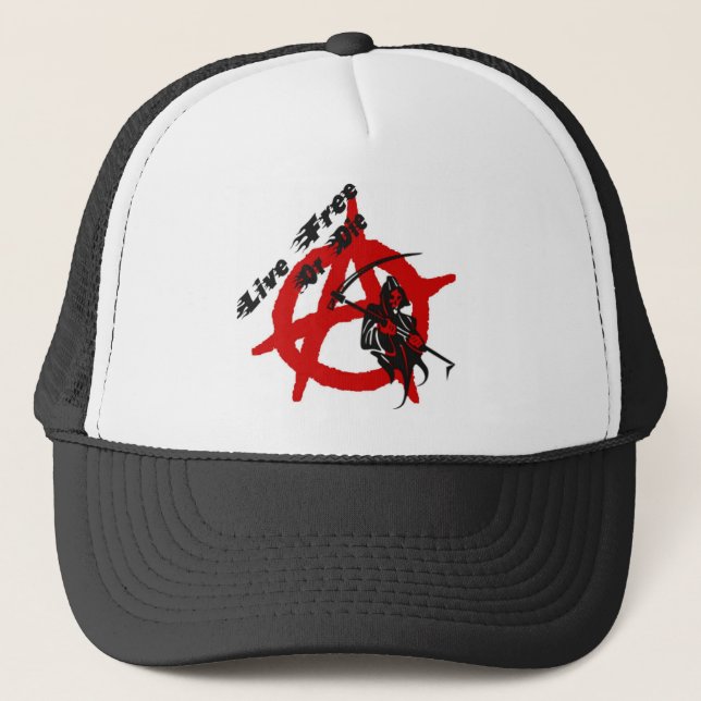 Anarchy Grim Sensenmann Truckerkappe (Vorderseite)