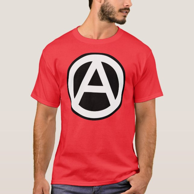 Anarchy Symbol Klassisch (schwarzer Hintergrund) T-Shirt (Vorderseite)