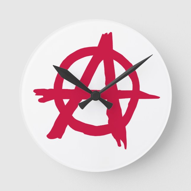 Anarchy SYmbol Runde Wanduhr (Vorderseite)