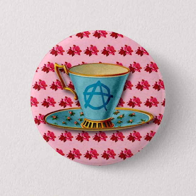 Anarchy Teacup Button Abzeichen (Vorderseite)