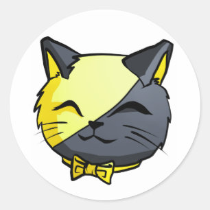 AnarKitty Chibi Anarchyball Katzen-Aufkleber - Runder Aufkleber