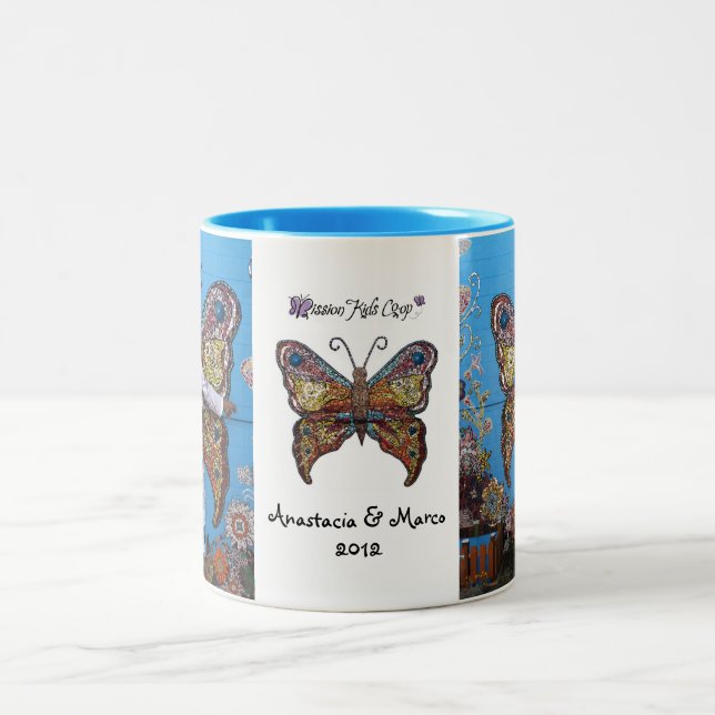 Anastacia u. Marco Schmetterlings-Tasse Zweifarbige Tasse (Mittel)