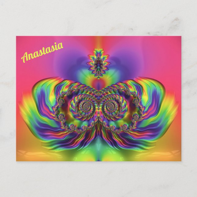 ANASTASIA ~ 3D-Entwurfsmuster ~ Mehrfarben Postkarte (Vorderseite)