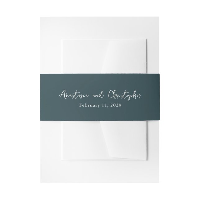 Anastasia Emerald Green Elegant Wedding Einladungsbanderole (Vorderseite Beispiel)