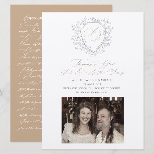 Anastasia & John Faire-part de mariage personnalis (Devant / Derrière)