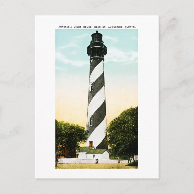 Anastasia Lighthouse Near St. Augustine, Florida P Postkarte (Vorderseite)