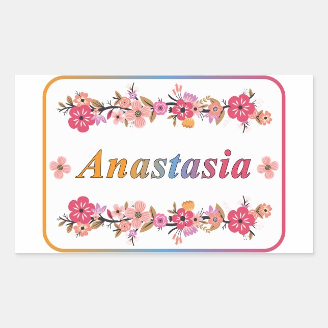Anastasia Name Rechteckiger Aufkleber (Vorderseite)