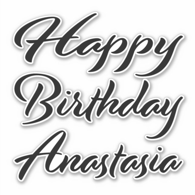 Anastasia Name Vorname black Sticker Geburtstag (Vorderseite)