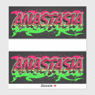 Anastasia Prénom Nom Graffiti Autocollant Autocoll