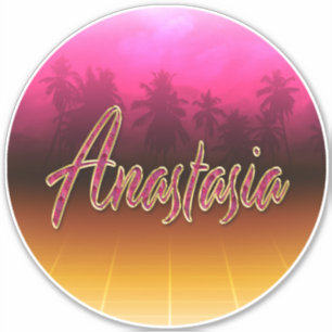 Anastasia Prénom Nom rose Autocollant Autocollant