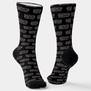 Anästhesie Technischer Retro Anästhetikum Tech Socken