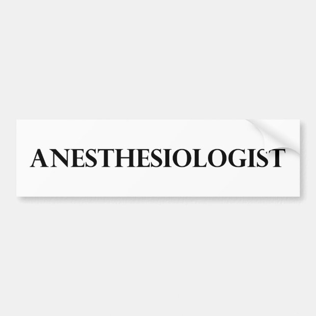 Anästhesiologe Autoaufkleber (Vorne)
