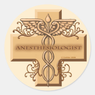 Anästhesiologe Cross Runder Aufkleber