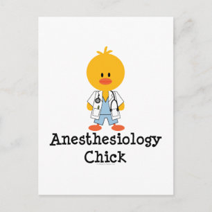 Anästhesiologie Chick Postcard Postkarte