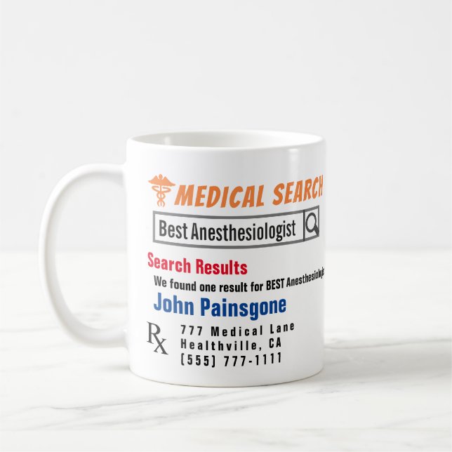 Anästhesiologin Funny Search Gift Tasse (Links)