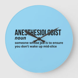 Anästhesist Definition Clock - Funny Medical Große Wanduhr