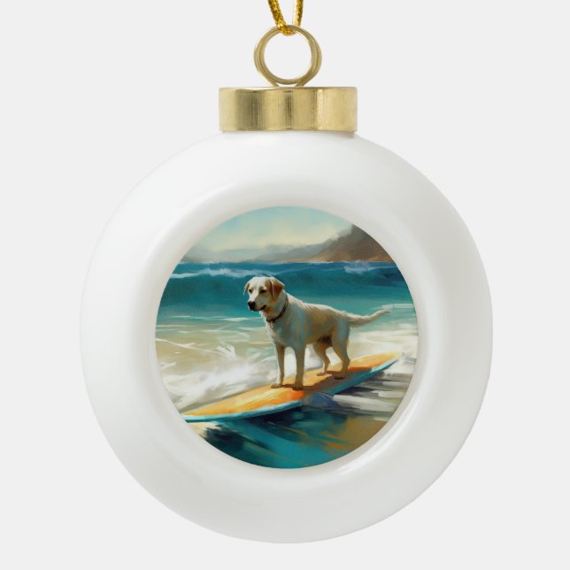 Anatolian Shepherd Beach Surfmalerei Keramik Kugel-Ornament (Vorderseite)