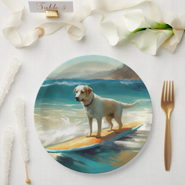 Anatolian Shepherd Beach Surfmalerei Pappteller (Hochzeit)