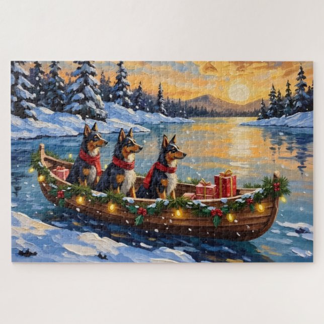 Anatolian Shepherd Christmas Boat Holiday (Horizontal)