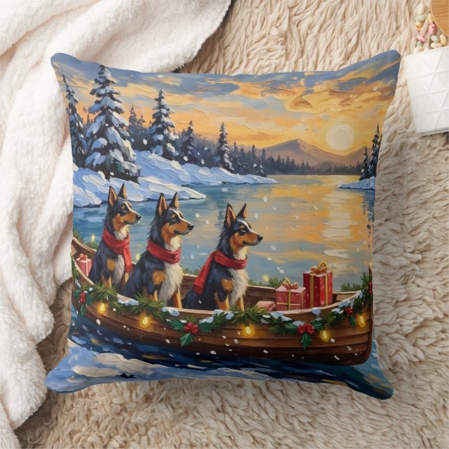 Anatolian Shepherd Christmas Boat Holiday Kissen (Decke)