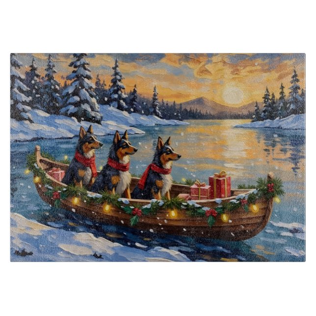 Anatolian Shepherd Christmas Boat Holiday Schneidebrett (Vorderseite)