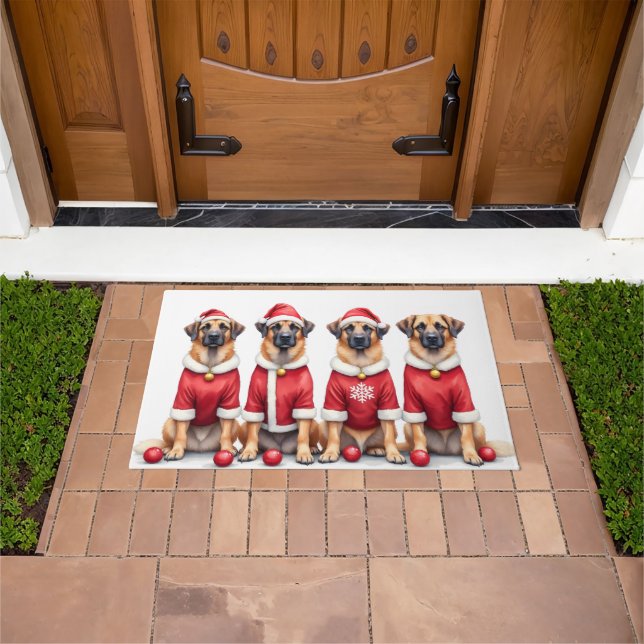 Anatolian Shepherd Christmas Dress Santa Hat Fußmatte (Außenbereich)