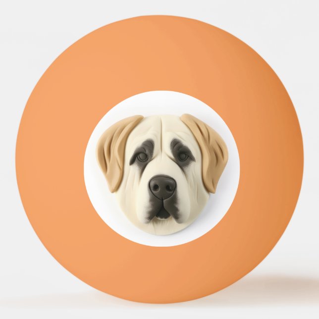 Anatolian Shepherd Dog 3D Inspiriert Tischtennisball (Vorderseite)