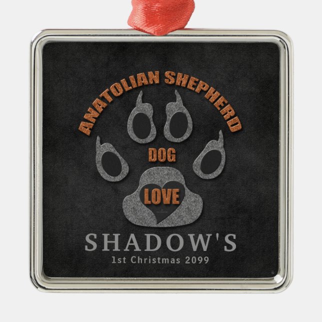 Anatolian Shepherd Dog Breed Christmas Ornament Aus Metall (Vorne)
