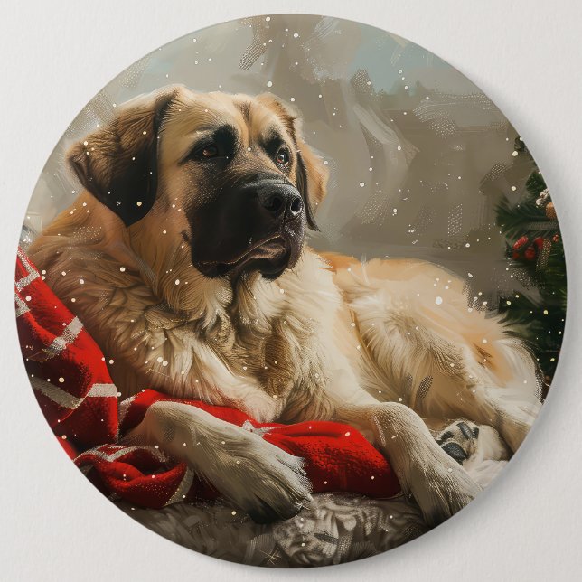 Anatolian Shepherd Dog Christmas festival Button (Vorderseite)