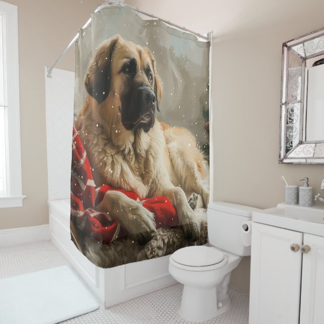 Anatolian Shepherd Dog Christmas festival Duschvorhang (Beispiel)