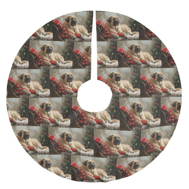 Anatolian Shepherd Dog Christmas festival Polyester Weihnachtsbaumdecke (Vorderseite)