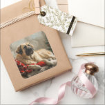 Anatolian Shepherd Dog Christmas festival Quadratischer Aufkleber<br><div class="desc">Ideal für Hundeliebhaber und Hundemütter. Dieses festliche Thema vereint die Freude und den Geist der Saison mit spielerischen und liebenswerten kaninischen Illustrationen, die mit Urlaubsszakenten verziert sind. Ideal als Geschenk für Hundefreunde, die eine charmante Touch zu Weihnachtsdekor und Geschenken hinzufügen. Feiern Sie die Saison mit einem Design, das die Bindung...</div>