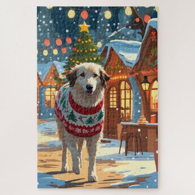 Anatolian Shepherd Dog Christmas Snow Holiday (Vertikal)