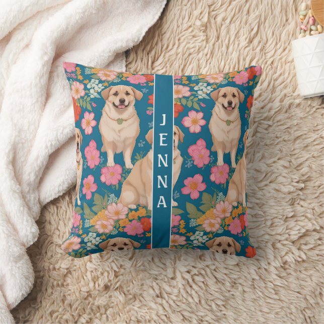 Anatolian Shepherd Dog Floral farbiges Muster Kissen (Decke)