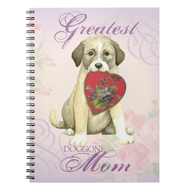 Anatolian Shepherd Dog Heart Mama Notizblock (Vorderseite)