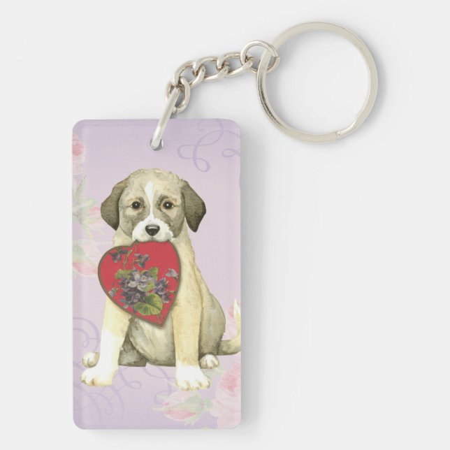 Anatolian Shepherd Dog Heart Mama Schlüsselanhänger (Rückseite)