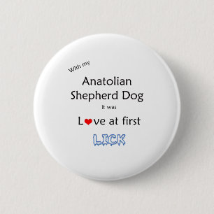 Anatolian Shepherd Dog Lick Design Button