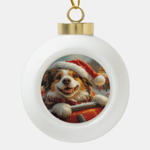 Anatolian Shepherd Dog Roller Untersetzer Weihnach Keramik Kugel-Ornament