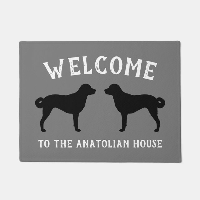 Anatolian Shepherd Dog Silhouetten Fußmatte (Vorderseite)