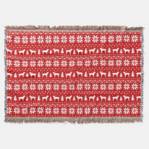 Anatolian Shepherd Dog Silhouetten Weihnachten Rot Decke