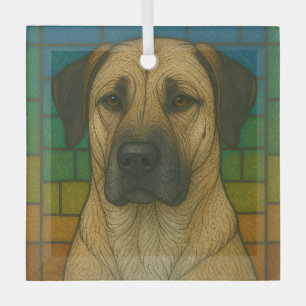Anatolian Shepherd Dog "Stached Glass" Ornament Aus Glas
