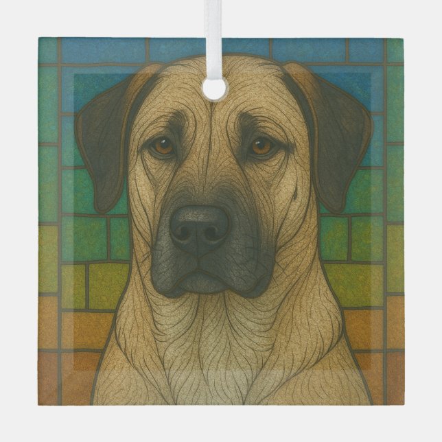 Anatolian Shepherd Dog "Stached Glass" Ornament Aus Glas (Vorderseite)