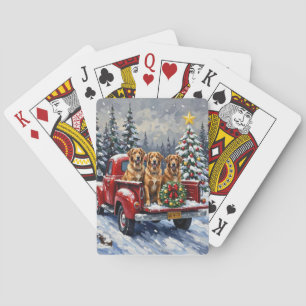 Anatolian Shepherd Dog Weihnachten Rotes Lastwagen Spielkarten