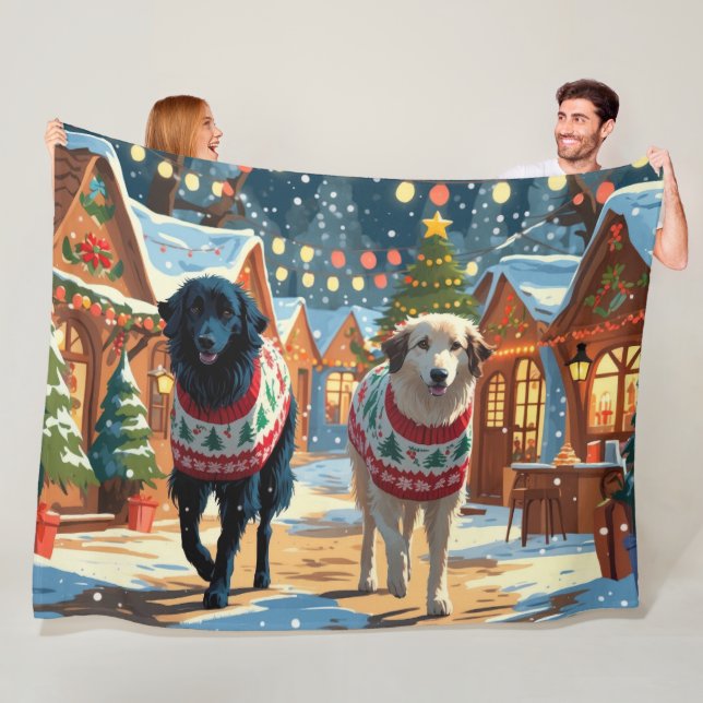 Anatolian Shepherd Dogs Christmas Snow Holiday Fleecedecke (Beispiel)