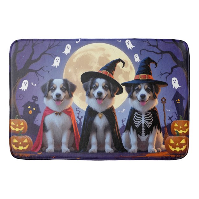 Anatolian Shepherd Dogs Pumpkin Halloween Funny Badematte (Vorderseite)